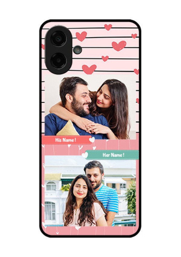 Samsung Galaxy A07 Custom Glass Phone Case - Photo With Heart Design