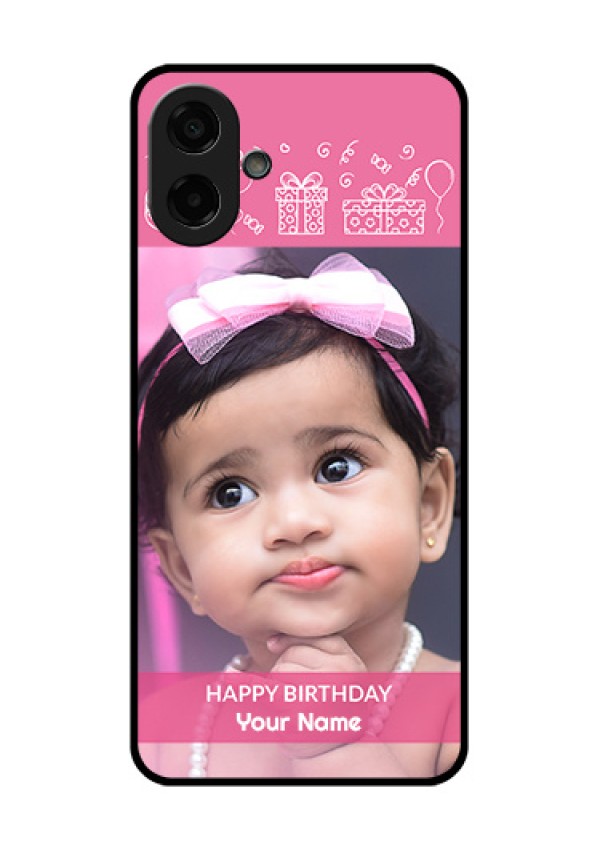 Samsung Galaxy A07 Custom Glass Phone Case - With Birthday Line Art Design