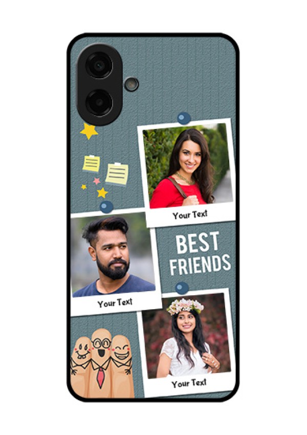 Samsung Galaxy A07 Custom Glass Phone Case - Sticky Frames And Friendship Design