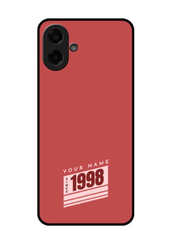 Samsung Galaxy A07 Custom Glass Phone Case - Red Custom Year Of Birth Design