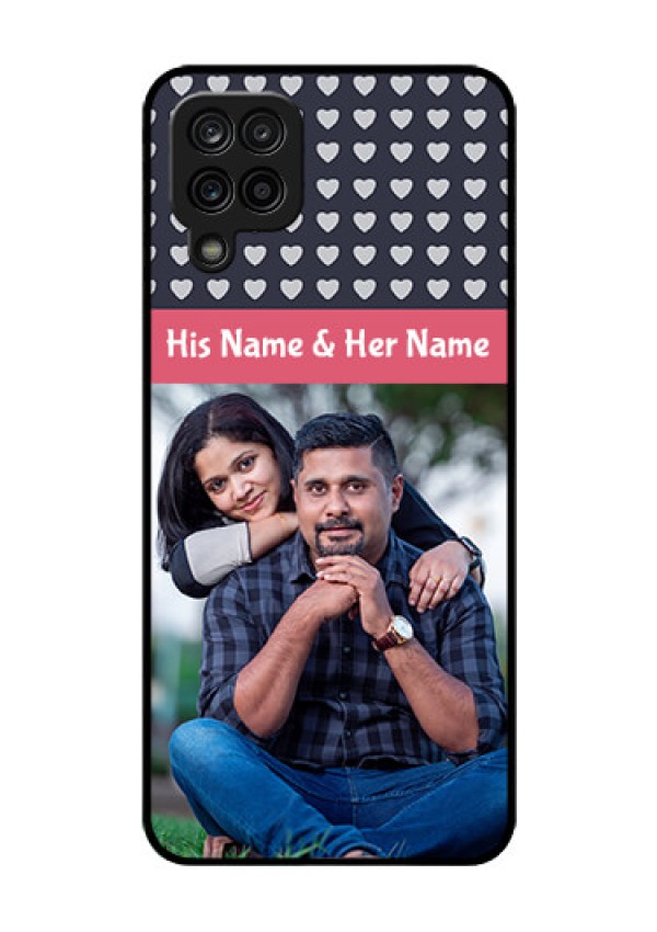 Galaxy A12 Custom Glass Mobile Case - Love Symbols Design