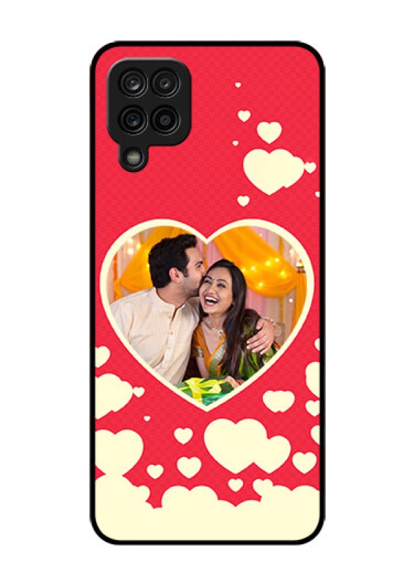 Galaxy A12 Custom Glass Mobile Case - Love Symbols Phone Cover Design