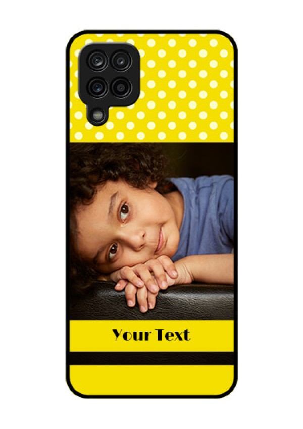 Galaxy A12 Custom Glass Phone Case - Bright Yellow Case Design
