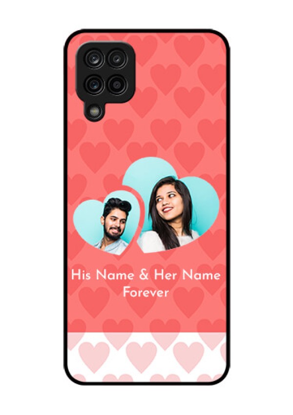 Galaxy A12 Personalized Glass Phone Case - Couple Pic Upload Design