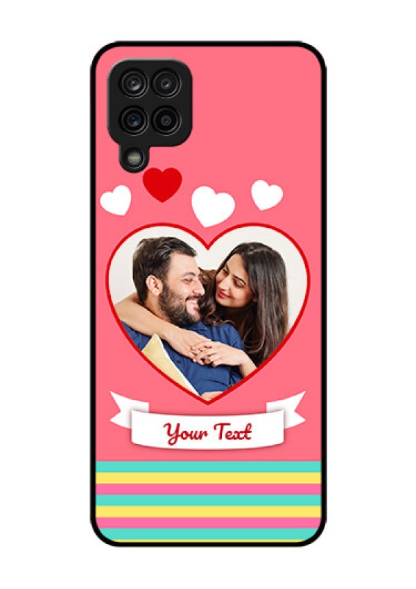 Galaxy A12 Photo Printing on Glass Case - Love Doodle Design
