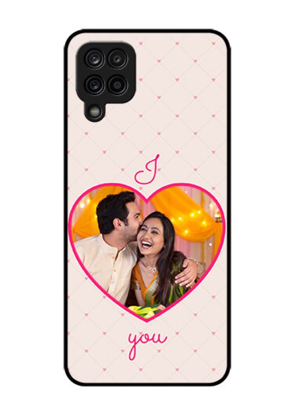 Galaxy A12 Custom Glass Mobile Case - Heart Shape Design