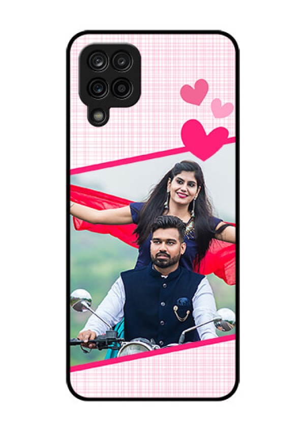Galaxy A12 Custom Glass Phone Case - Love Shape Heart Design