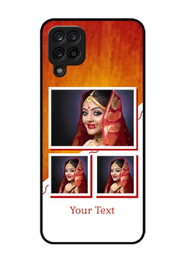 Galaxy A12 Custom Glass Phone Case - Wedding Memories Design
