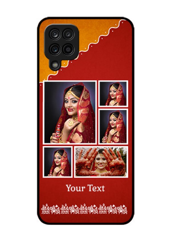 Galaxy A12 Personalized Glass Phone Case - Wedding Pic Upload Design
