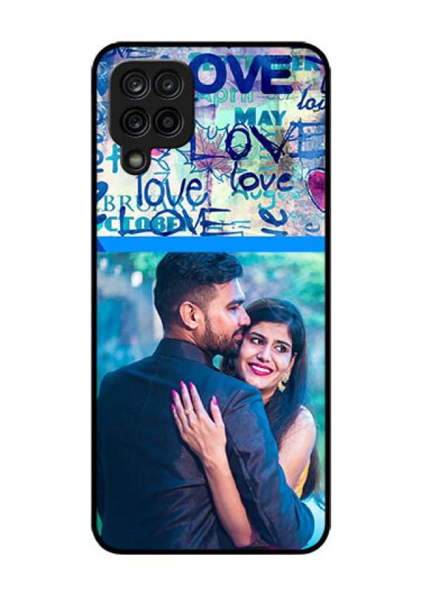 Galaxy A12 Custom Glass Mobile Case - Colorful Love Design