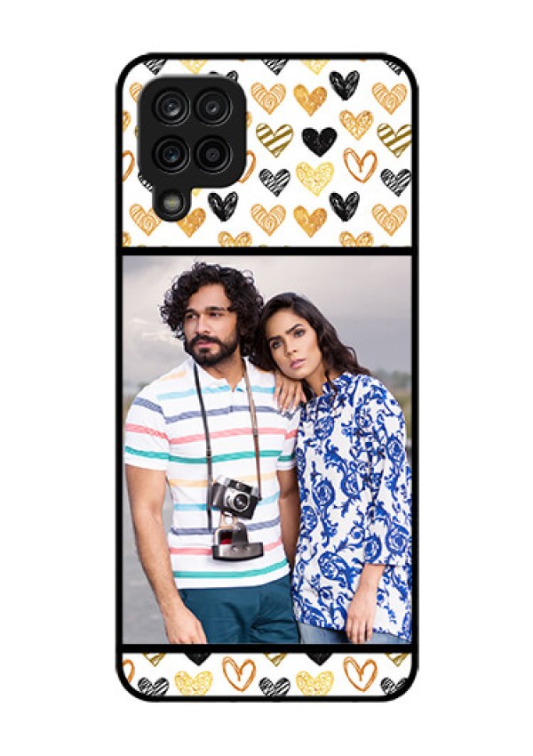 Galaxy A12 Photo Printing on Glass Case - Love Symbol Design