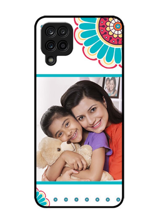 Galaxy A12 Custom Glass Phone Case - Flower Design