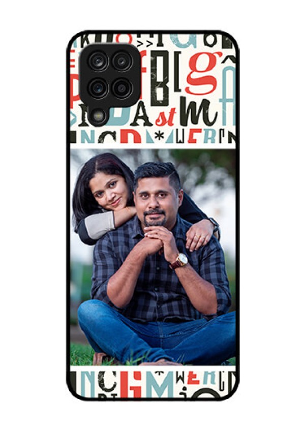 Galaxy A12 Personalized Glass Phone Case - Alphabet Design