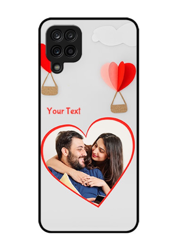 Galaxy A12 Custom Glass Mobile Case - Parachute Love Design