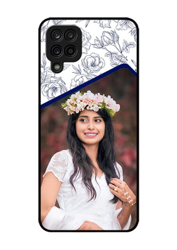 Galaxy A12 Personalized Glass Phone Case - Premium Floral Design