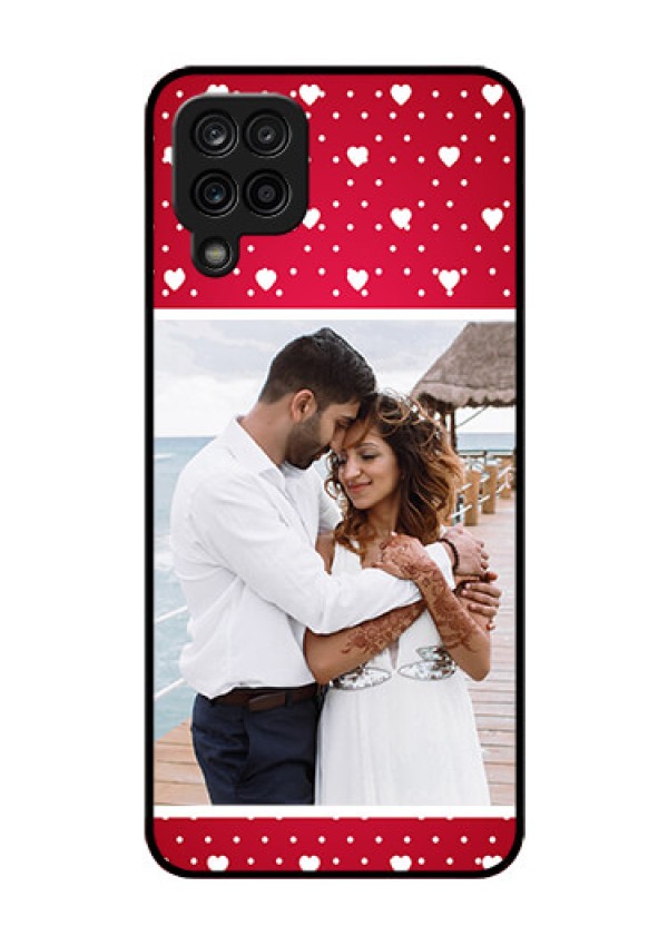 Galaxy A12 Photo Printing on Glass Case - Hearts Mobile Case Design