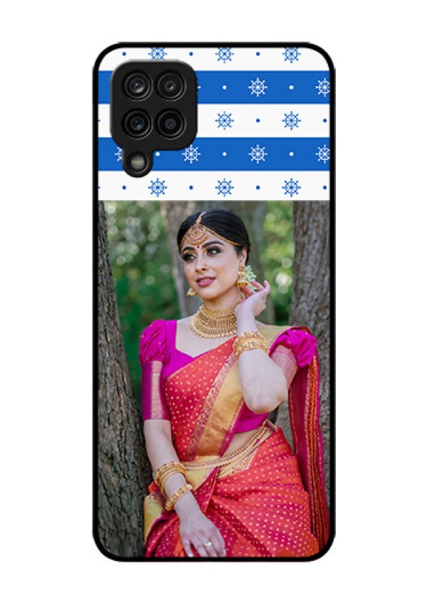 Galaxy A12 Photo Printing on Glass Case - Snow Pattern Design