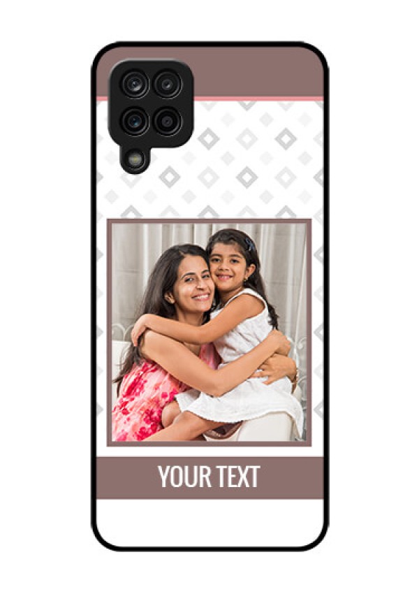 Galaxy A12 Photo Printing on Glass Case - Simple Diamond Design