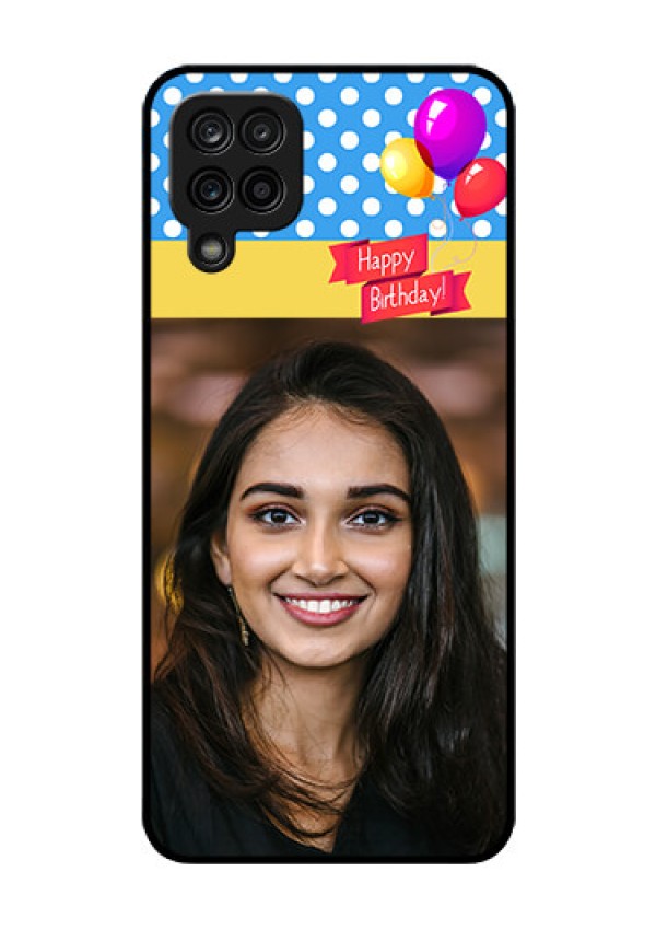 Galaxy A12 Custom Glass Mobile Case - Happy Birthday Design