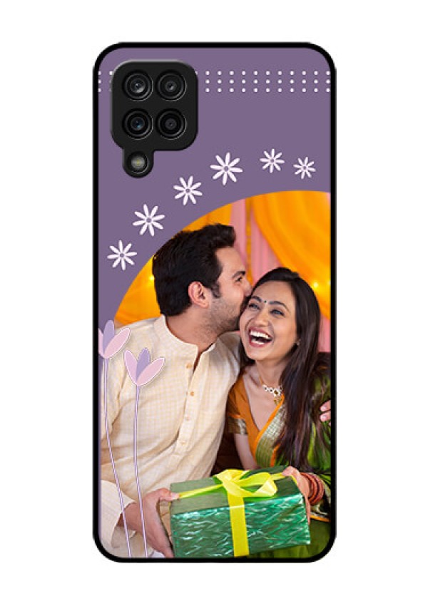 Galaxy A12 Custom Glass Mobile Case - Lavender flowers design 