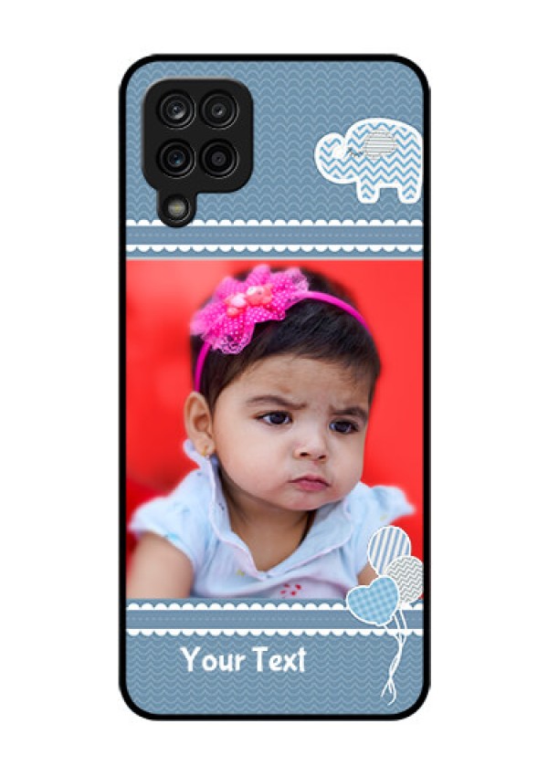 Galaxy A12 Photo Printing on Glass Case - with Kids Pattern Design
