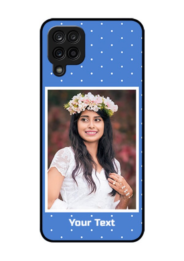 Galaxy A12 Photo Printing on Glass Case - Polka dots design
