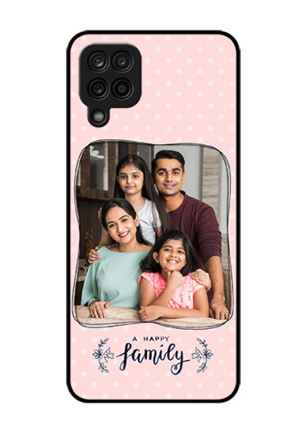 Galaxy A12 Custom Glass Phone Case - Family with Dots Design
