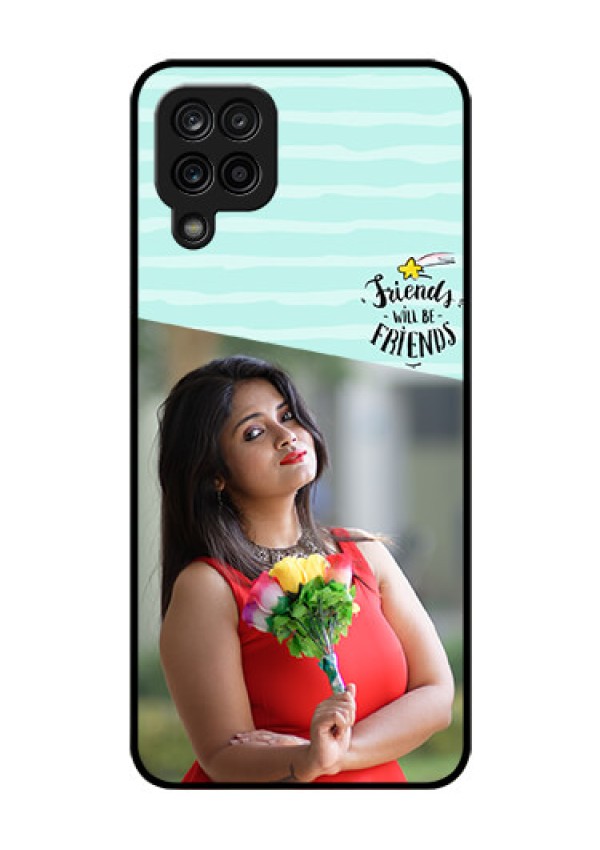 Galaxy A12 Custom Glass Phone Case - Friends Picture Icon Design