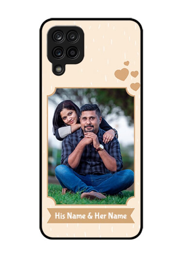 Galaxy A12 Custom Glass Phone Case - with confetti love design 
