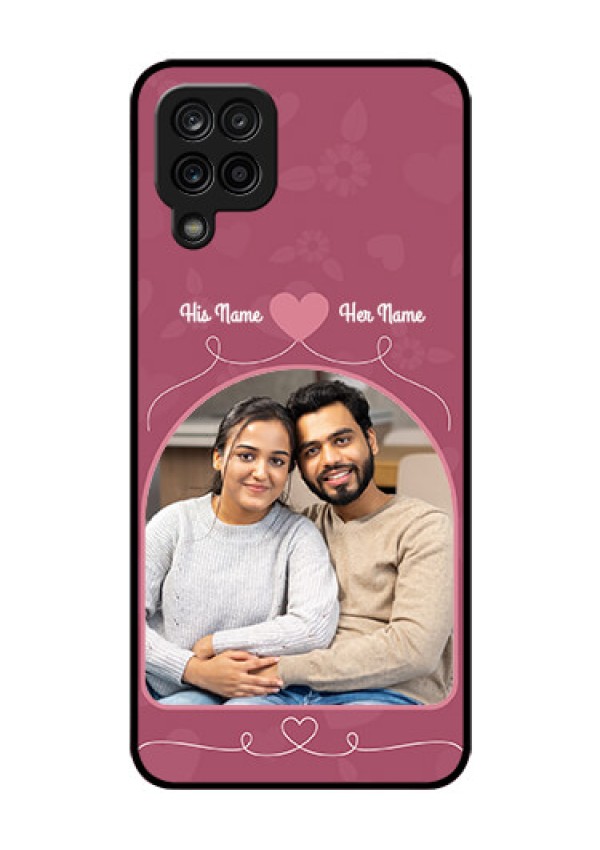 Galaxy A12 Photo Printing on Glass Case - Love Floral Design
