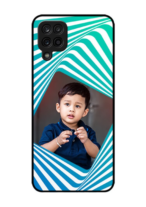 Galaxy A12 Personalized Glass Phone Case - Abstract Spiral Design