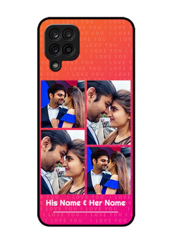 Galaxy A12 Custom Glass Phone Case - I Love You Pink Design