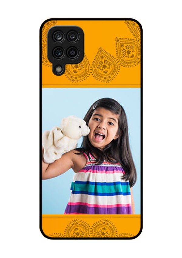 Galaxy A12 Personalized Glass Phone Case - Photo Wedding Design 