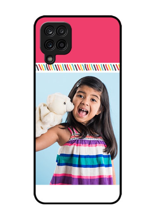 Galaxy A12 Personalized Glass Phone Case - Line art design