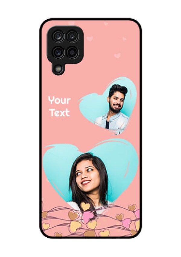 Galaxy A12 Custom Glass Mobile Case - Love Doodle Design