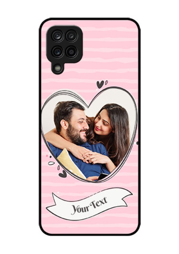 Galaxy A12 Custom Glass Phone Case - Vintage Heart Design