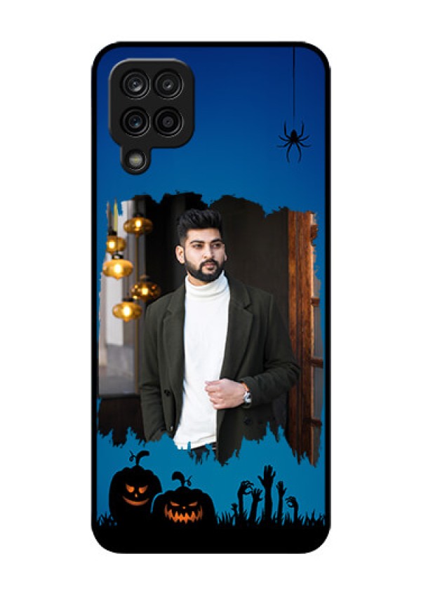 Galaxy A12 Photo Printing on Glass Case - with pro Halloween design 