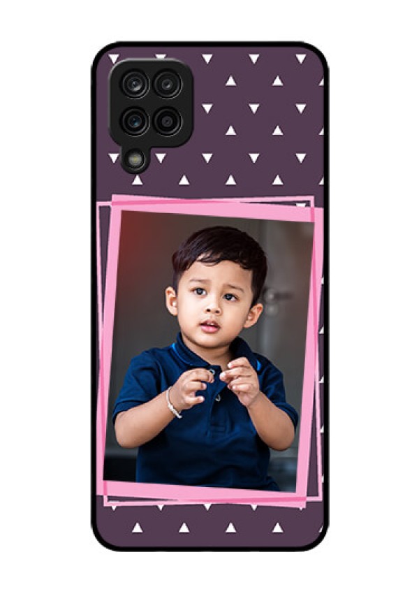 Galaxy A12 Custom Glass Mobile Case - Triangle Pattern Dotted Design