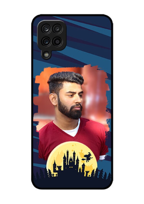 Galaxy A12 Photo Printing on Glass Case - Halloween Witch Design 
