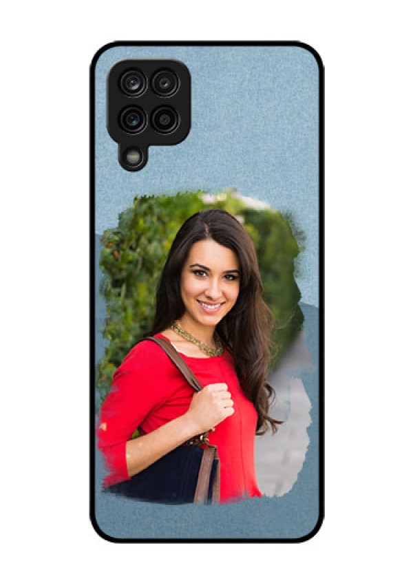 Galaxy A12 Custom Glass Mobile Case - Grunge Line Art Design