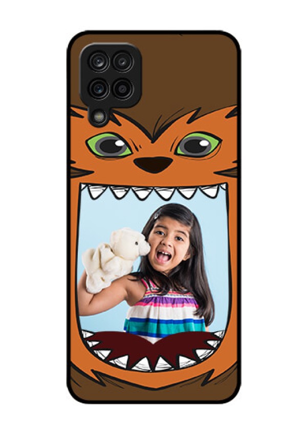 Galaxy A12 Photo Printing on Glass Case - Owl Monster Back Case Design