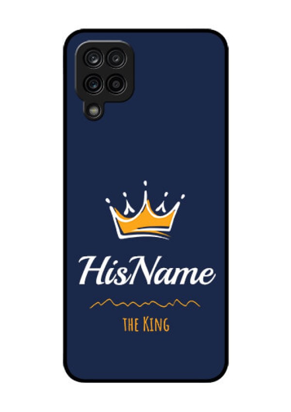 Galaxy A12 Glass Phone Case King with Name