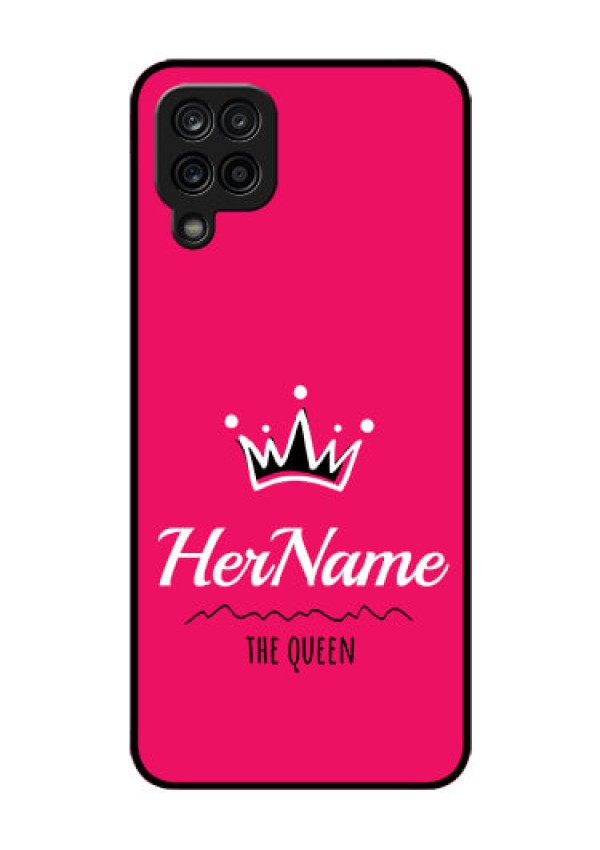 Galaxy A12 Glass Phone Case Queen with Name