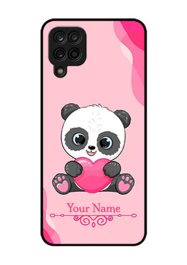 Galaxy A12 Custom Glass Mobile Case - Cute Panda Design