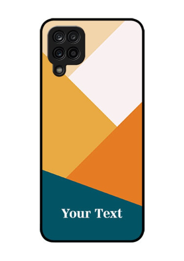 Galaxy A12 Personalized Glass Phone Case - Stacked Multi-colour Design