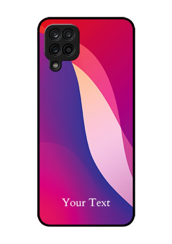 Galaxy A12 Personalized Glass Phone Case - Digital abstract Overlap Design
