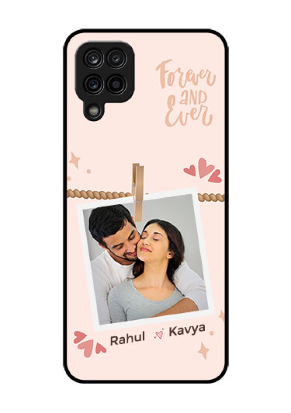 Galaxy A12 Custom Glass Phone Case - Forever and ever love Design