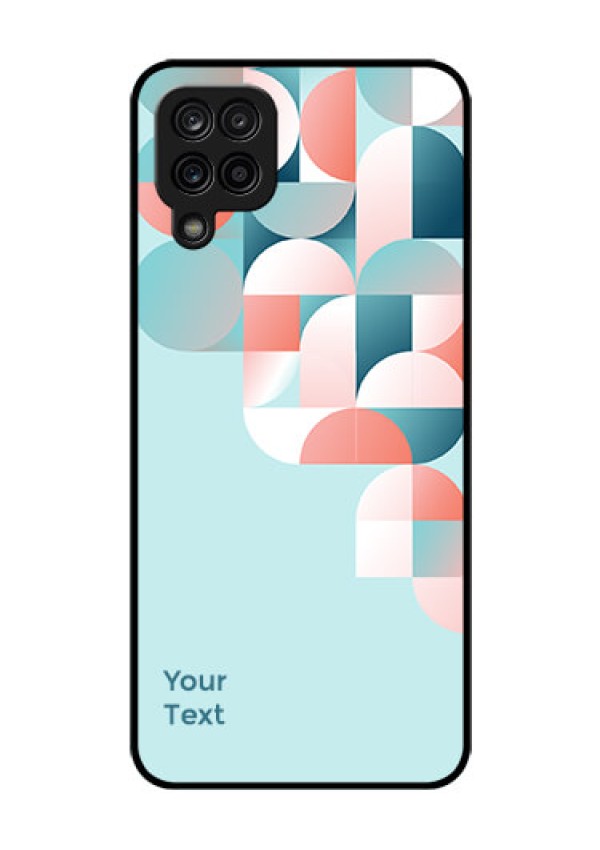 Galaxy A12 Custom Glass Phone Case - Stylish Semi-circle Pattern Design
