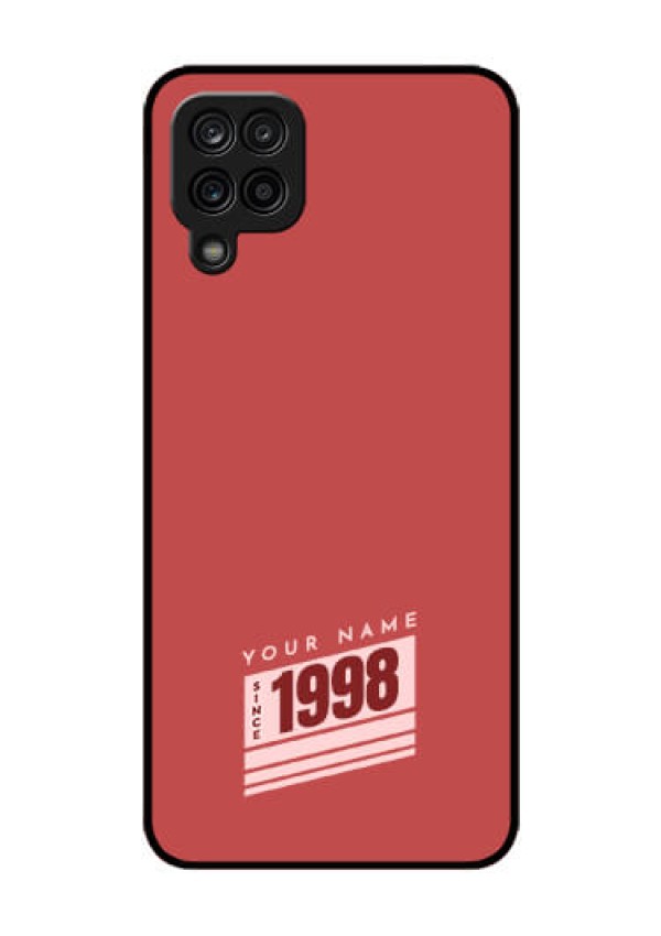 Galaxy A12 Custom Glass Phone Case - Red custom year of birth Design