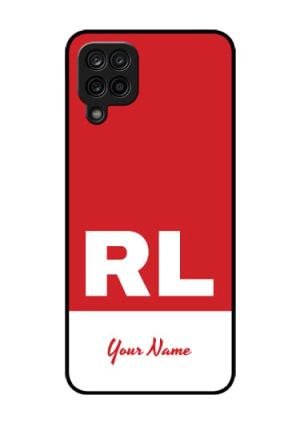 Galaxy A12 Personalized Glass Phone Case - dual tone custom text Design